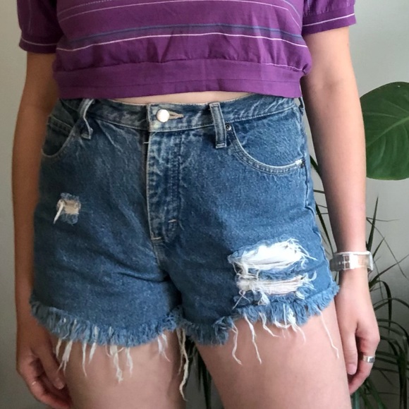 Vintage Denim Cut-offs (perfectly distressed) - Picture 1 of 7